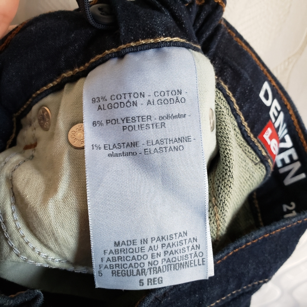 Denizen From Levi's 216 Skinny Fit Boy's Dark Wash Denim Blue Jeans - Picture 6 of 8